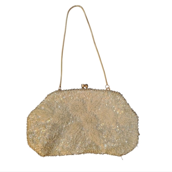 Vintage Handbags - Made in British Hong Kong Vintage Glass Beaded Purse